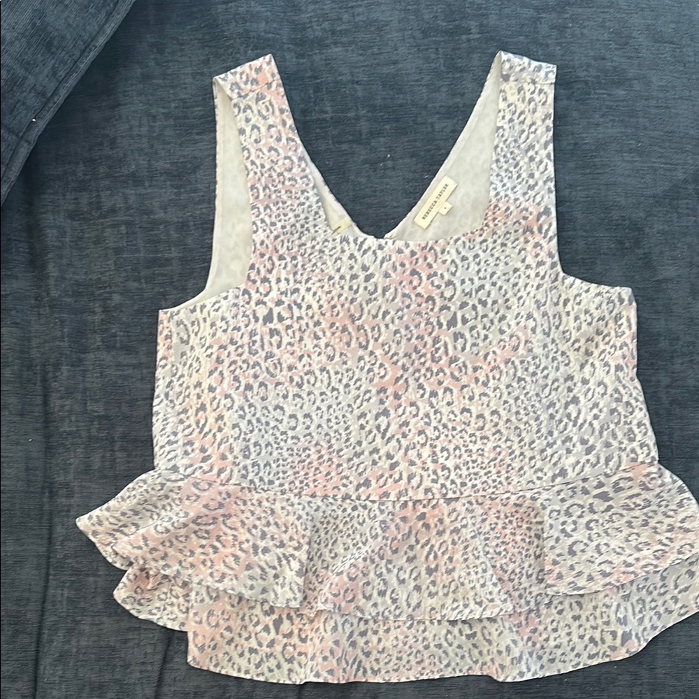 Rebecca Taylor Pink Peplum Tank Top
